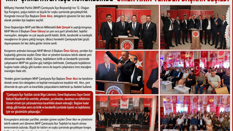 MHP Çamlıyayla Kongresinde Ömer Akın Güven Tazeledi